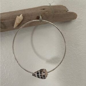 Silver Shell Bangle Bracelet